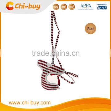 Best Polyester Personalized Red Striped Sailor Puppy Dog Leash and Harness Free Shipping on order 49usd