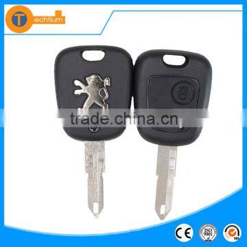 Plastic 2 button car key covers with Metal logo for Peugeot 206 205 106 405 remote key blank fob with 206 blade