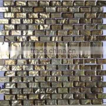 cheap glass electroplate mosaic tile for home interior decoration /wallpapers(PMGRL040)