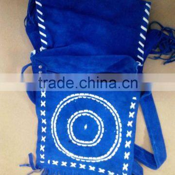 Handmade Western Style Real Suede Leather Beaded Ladies Shoulder Bag Fringed photo-3