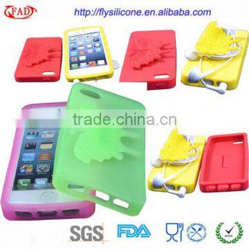 Candy Color 3d Silicone Phone Case With Butterfly Design To Earphone Storage Own Molds