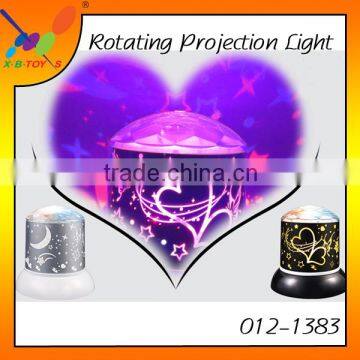 Hot selling New Year Gift Rotating Projection Light LED Change colors Projector Night Light with 4 pcs Batteries or USB Line