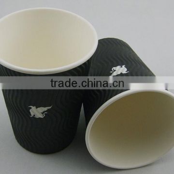 6oz 8oz 12oz Disposable Coffee Cups Ripple Wall Coffee Cup with Matching lid