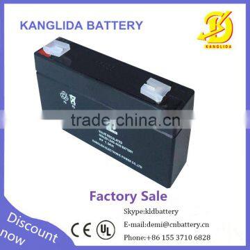 6v 1.3ah sealed maintenance-free rechargeable storage lead acid battery Kanglida brand made in China factory wholesale