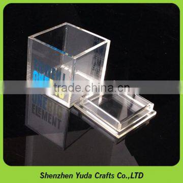 Logo printed mini storage cube with lid display box dustproof