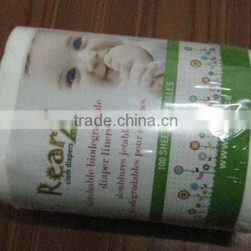 Wholesale High quality Biodegradable flushable baby nappy liner for baby cloth diaper cover