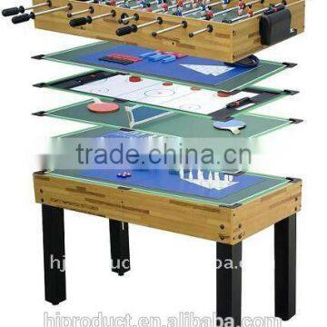 Factory promotion 12 in 1 Billiard table, shuffle board, bowling, poker card, chess, dice, ring, backgammon etc..