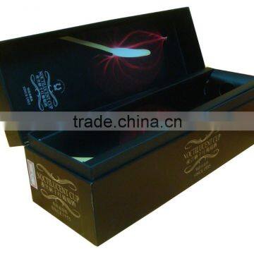 Luxury rigid paper cardboard wine factory use tube wine gift box