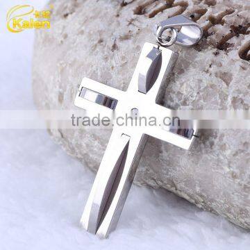 626 Silver Color 316 Stainless Steel Cross Pendant Jewelry photo-2