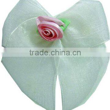 organza ribbon rose bow for baby dress