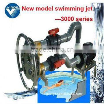 Swimming pool counterflow jet swim