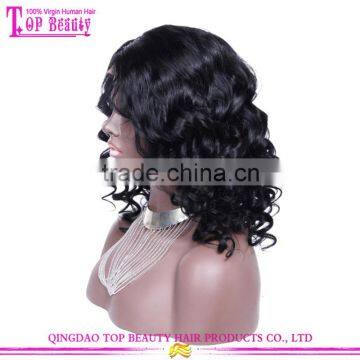 18 Inches Wholesale Price Qingdao Factory Loose Wave Side Part Lace Front Wig Brazilian Human Hair Wig photo-2