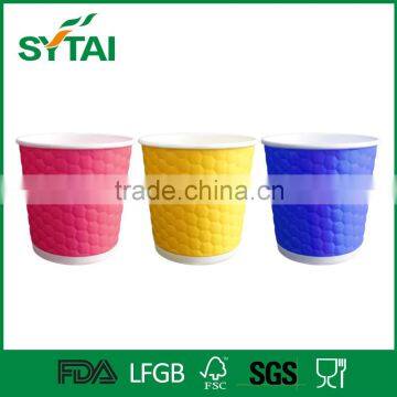 8oz 16oz hot drink disposable ripple ribbed paper tea cups