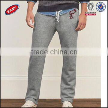 Claasic men custom logo applique 100% cotton sweatpants