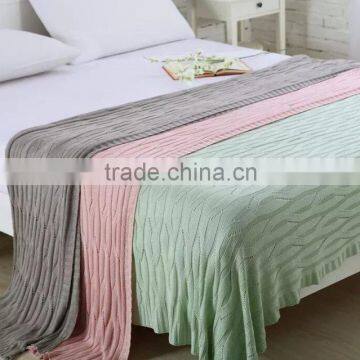 High Quality Super Soft Bamboo Fiber Knitted Blanket / Throw Blanket photo-6