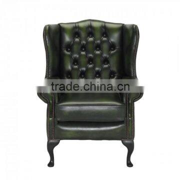 Antique Style Wing Back Sofa Chair Leather Sofa Single Sofa Used for Hotel photo-2