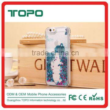Transparent Plastic Liquid Quicksand 3D Bling Glitter Star Mobile phone Clear Back PC Case Cover for iPhone 5s se 6 6s plus