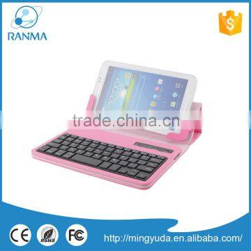 Universal vertical tablet pc leather cheap oem mini bluetooth keyboard case
