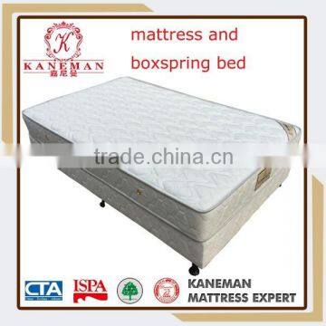 Hotel furniture mattress and boxspring bed for hotel bedroom