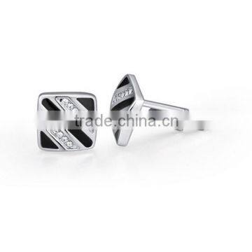 Yiwu Factory Wholesale Copper Metal Enamel Crystal Cufflinks for Men Shirts Cuff Link photo-4