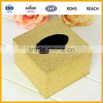 High quality PU Leather square tissue paper box for car/ hotel/office