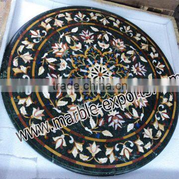 Italion Round Pietre Dure Marble Table Top, Marble Inlay Table top, Dinning Table top