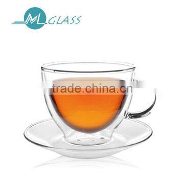 High quality handmade glassware 150ml thick wall coffee cups N6011