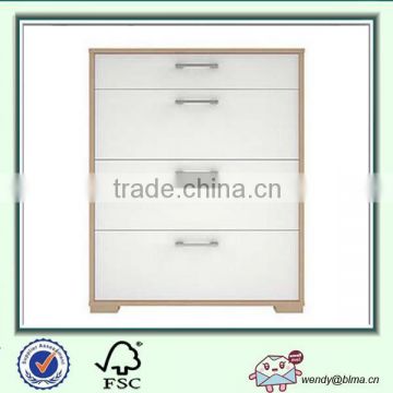 oak effect white 4 drawer chest