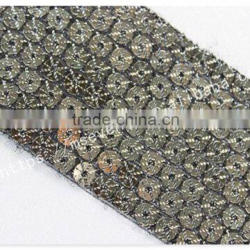 Hot Selling 4.2cm Width Bronze Embroidery Sequin Trim for Garment photo-4