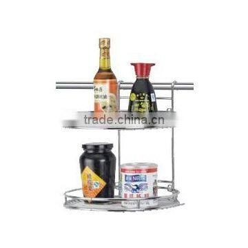 Round spice stock rack for two layer with stainless steel material