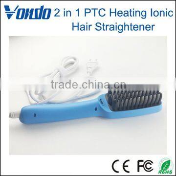 2017 Newest 2 in 1 PTC Heating Ionic Professional Hair Straightener Comb