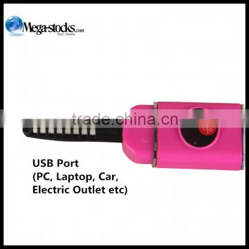 Beauty USB Rechargable Electric Mini Portable Heated Hot Brush Eyelash Curler Red green white