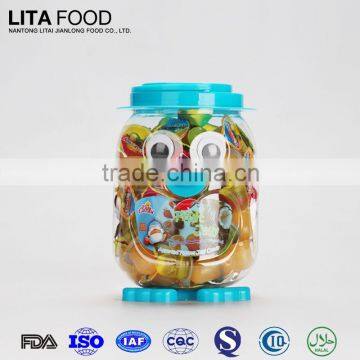 China wholesale snacks!100pcs assorted mini cup jelly candy in cute animal jar