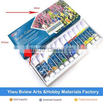 Artist quality 12x12ml acrylic color acrylic paints set