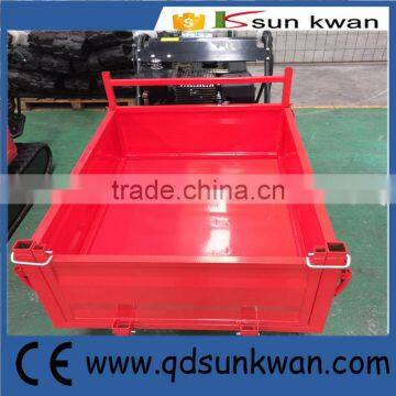 Hydraulic red tracked mini transporter for garden