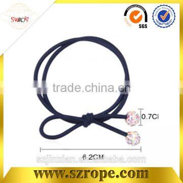 High quality 4mm round elastic hair band with diamond ball