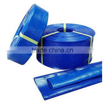 blue color pvc lay flat irrigation hose ,different sizes of flexible plastic pipe