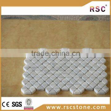  China triangle white carrara marble mosaic