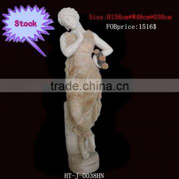 Marble Western Flower Lady Staute In Stock