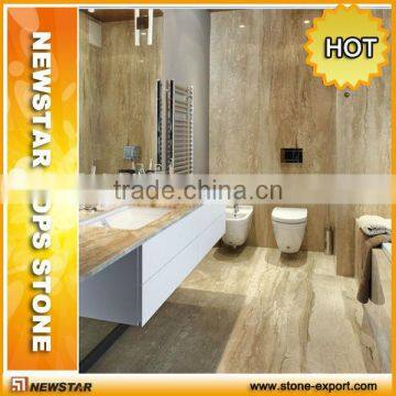 polished travertine bathroom