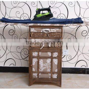 Wicker Drawer Wood Folding Ironing Board photo-3