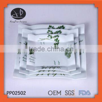 high-end decal white ceramic plate,dinner set,new design ceramic dinner sets