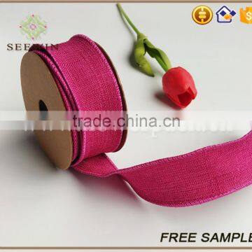 100% Polyester Linen Look Fabric for Gift Ribbon photo-3