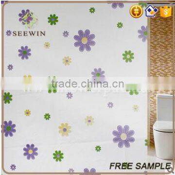Customized Waterproof Shower Curtain With Decorative Flowers photo-2