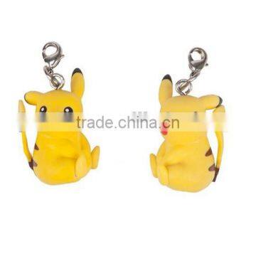 Custom pokemon pikachu plastic gifts keychain,OEM make plastic figure keychain pikachu,Custom made lager plastic keychain