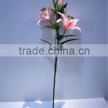Home Garden Creepers Decoration 110cm Height Artificial Pink 2 Flowers 2 Bud Lily Making EBHH04 2211 photo-2