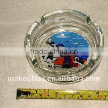 glass ashtray with logo