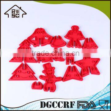 NBRSC Cookie Cutter Set Of 12 3d Mould Toast Press Set Make Your Own Christmas photo-3