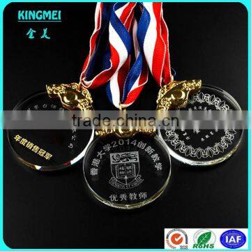 KM-XP09 2016 New Arrival Round Shape Small Glass Crystal Medal photo-5