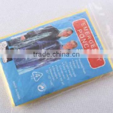 Promotional PEVA Emergency Transparent Raincoat Disposable Poncho